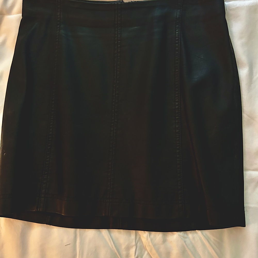 Free People leather mini skirt